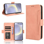 Custodia per telefono in pelle con fessure per carte e texture in vitello effetto pelle, For Samsung Galaxy S26+ 5G, For Samsung Galaxy S26 Ultra 5G, For Samsung Galaxy S26 5G, For Samsung Galaxy S25 FE 5G