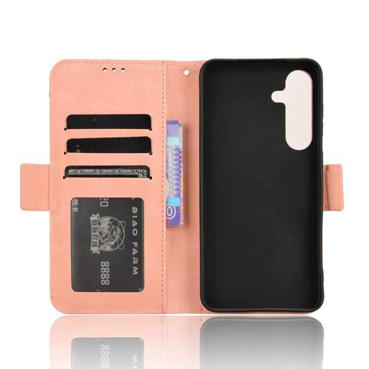 Custodia per telefono in pelle con fessure per carte e texture in vitello effetto pelle, For Samsung Galaxy S26+ 5G, For Samsung Galaxy S26 Ultra 5G, For Samsung Galaxy S26 5G, For Samsung Galaxy S25 FE 5G