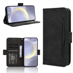 Custodia per telefono in pelle con fessure per carte e texture in vitello effetto pelle, For Samsung Galaxy S26+ 5G, For Samsung Galaxy S26 Ultra 5G, For Samsung Galaxy S26 5G, For Samsung Galaxy S25 FE 5G