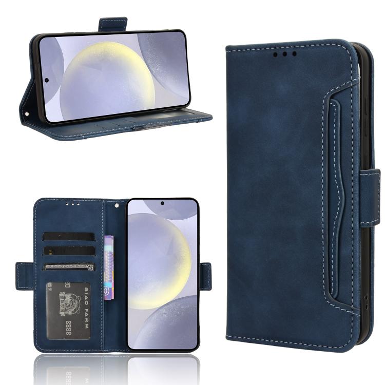 Custodia per telefono in pelle con fessure per carte e texture in vitello effetto pelle, For Samsung Galaxy S26+ 5G, For Samsung Galaxy S26 Ultra 5G, For Samsung Galaxy S26 5G, For Samsung Galaxy S25 FE 5G