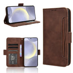 Custodia per telefono in pelle con fessure per carte e texture in vitello effetto pelle, For Samsung Galaxy S26+ 5G, For Samsung Galaxy S26 Ultra 5G, For Samsung Galaxy S26 5G, For Samsung Galaxy S25 FE 5G