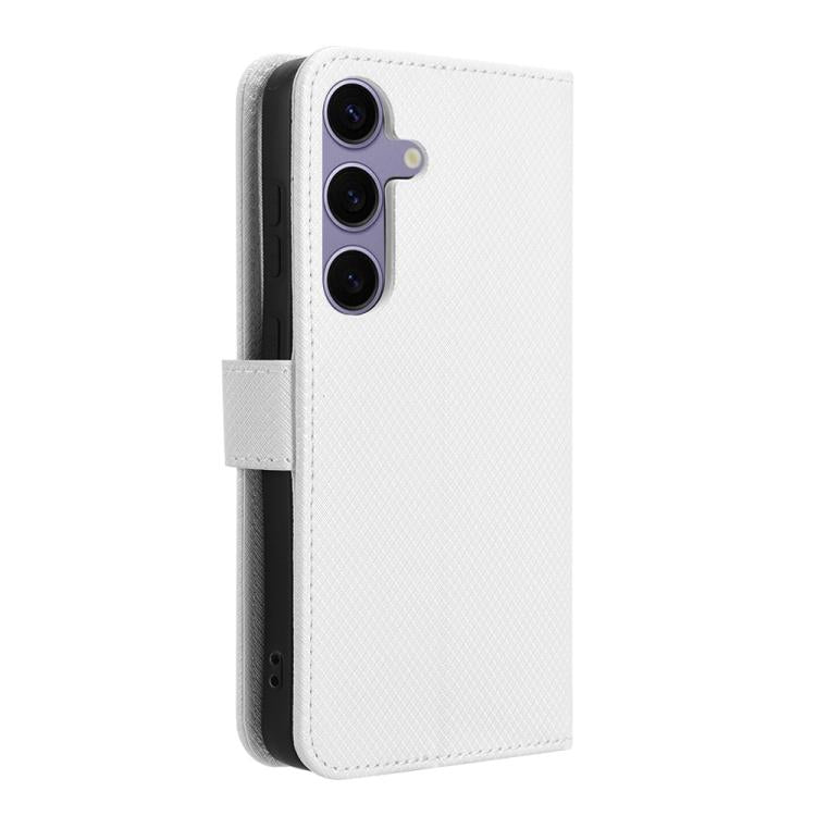 Custodia per telefono in pelle con trama a diamante, For Samsung Galaxy S24 FE 5G