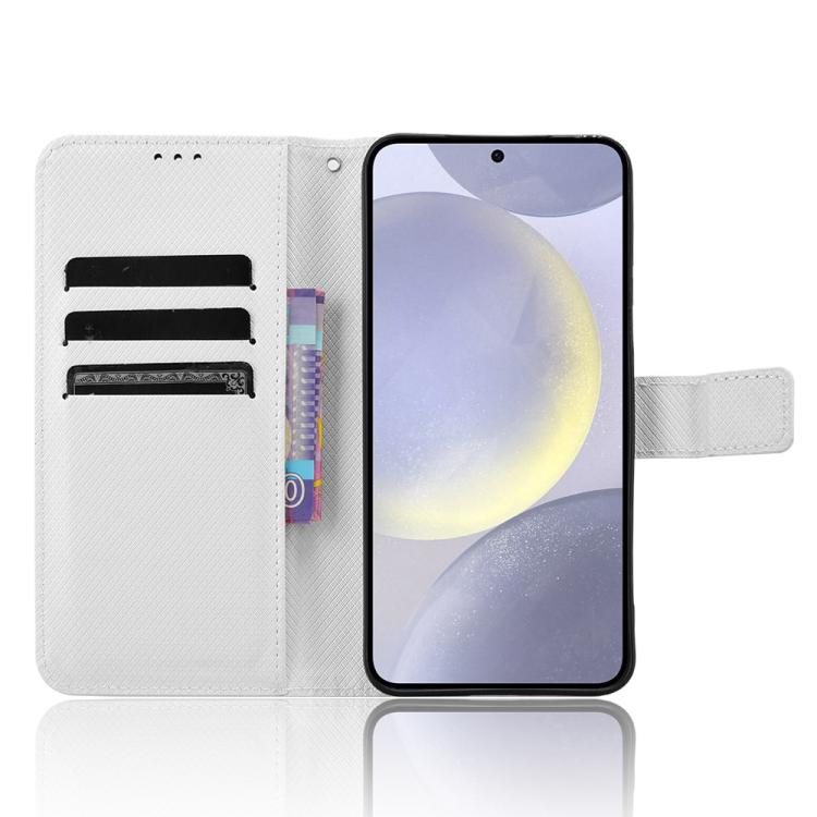 Custodia per telefono in pelle con trama a diamante, For Samsung Galaxy S24 FE 5G