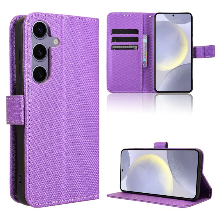 Custodia per telefono in pelle con trama a diamante, For Samsung Galaxy S24 FE 5G