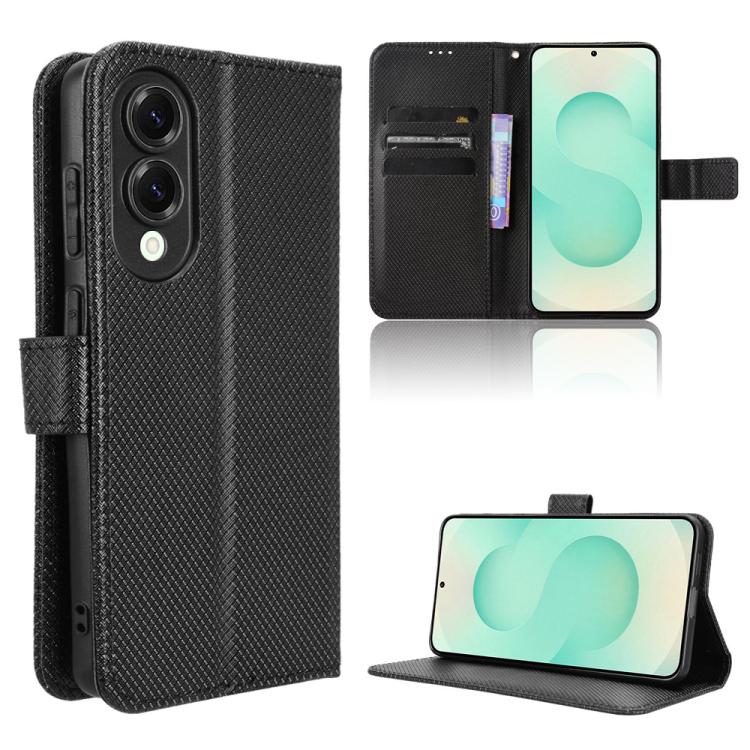 Custodia per telefono in pelle con trama a diamante, For Samsung Galaxy S25 Edge 5G, For Samsung Galaxy S25 5G, For Samsung Galaxy S25+ 5G, For Samsung Galaxy S25 Ultra 5G