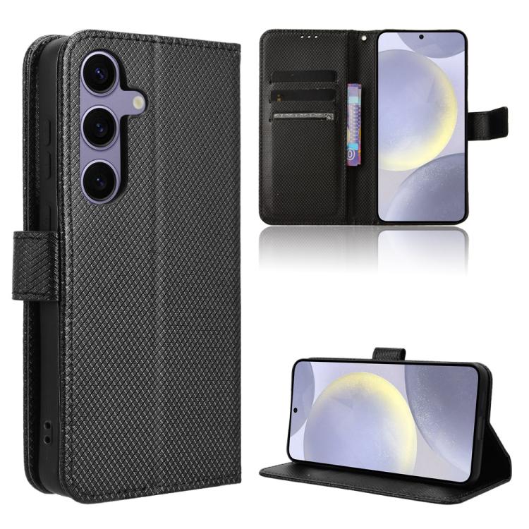 Custodia per telefono in pelle con trama a diamante, For Samsung Galaxy S25 Edge 5G, For Samsung Galaxy S25 5G, For Samsung Galaxy S25+ 5G, For Samsung Galaxy S25 Ultra 5G