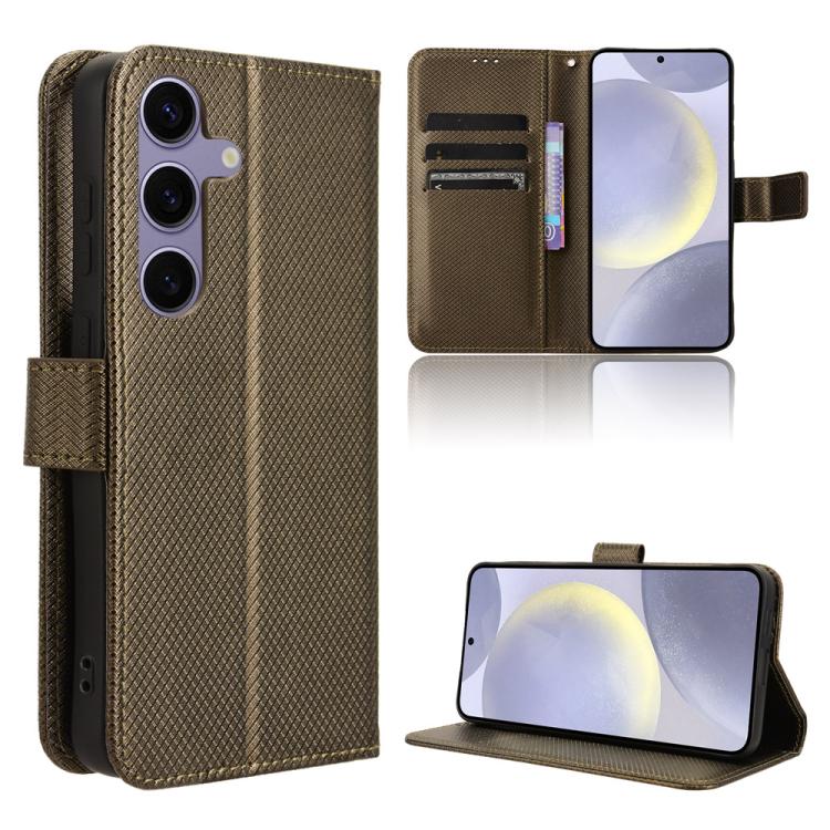 Custodia per telefono in pelle con trama a diamante, For Samsung Galaxy S25 Edge 5G, For Samsung Galaxy S25 5G, For Samsung Galaxy S25+ 5G, For Samsung Galaxy S25 Ultra 5G