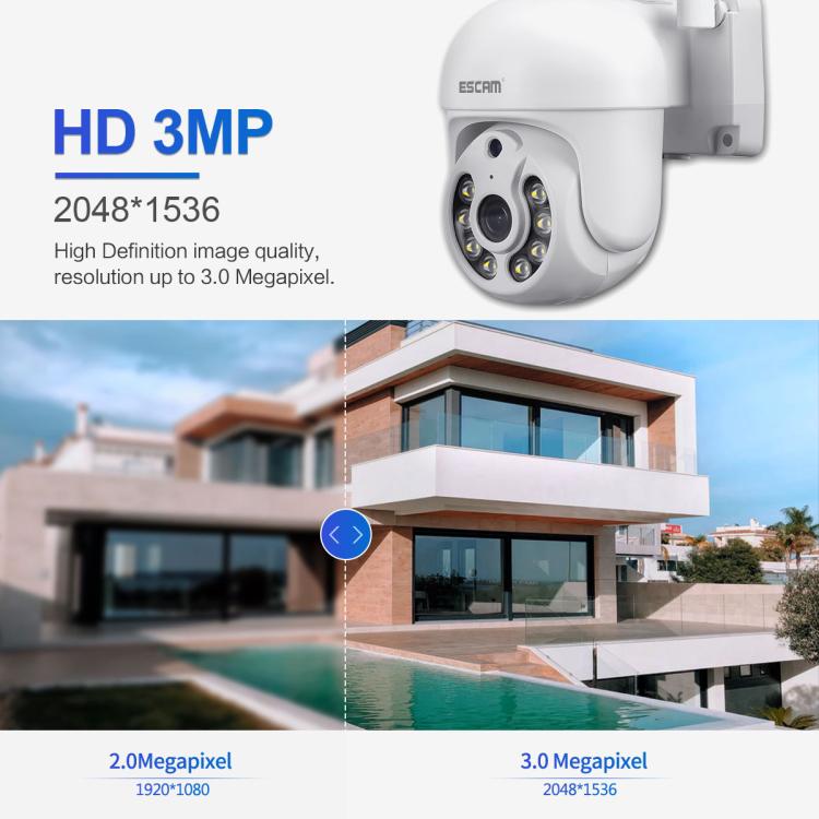 Telecamera WiFi HD 3 MP con doppia sorgente luminosa e rilevament
