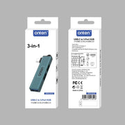 Onten UC51 HUB 3 in 1 da Tipo-C a USB, UC51