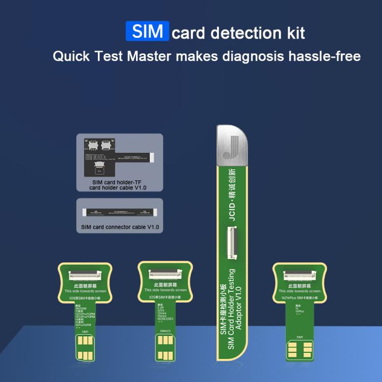 JCID V1S Pro / V1SE SIM Card Holder Test Set per iPhone 5-16 / Android SIM + TF Card, JCID V1S Pro / V1SE