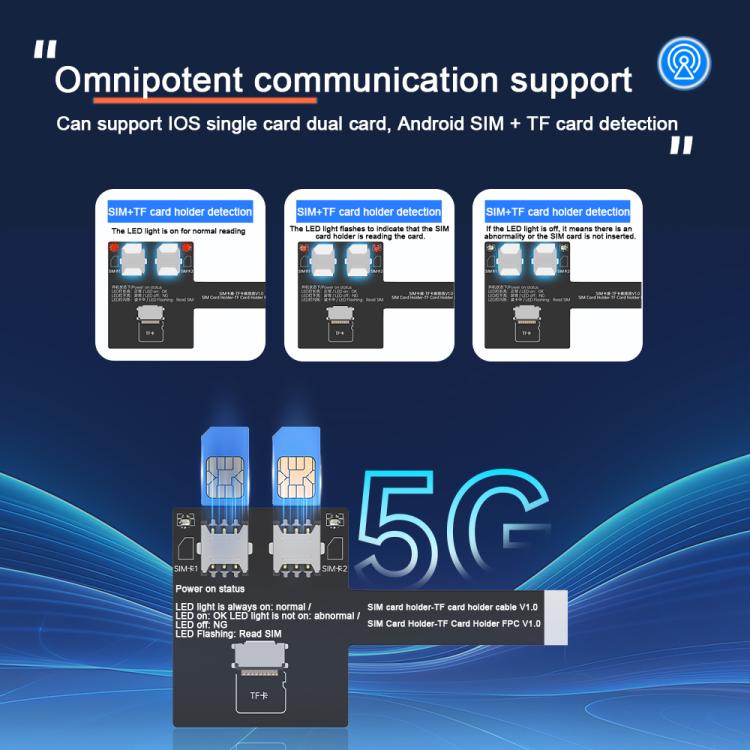 JCID V1S Pro / V1SE SIM Card Holder Test Set per iPhone 5-16 / Android SIM + TF Card, JCID V1S Pro / V1SE