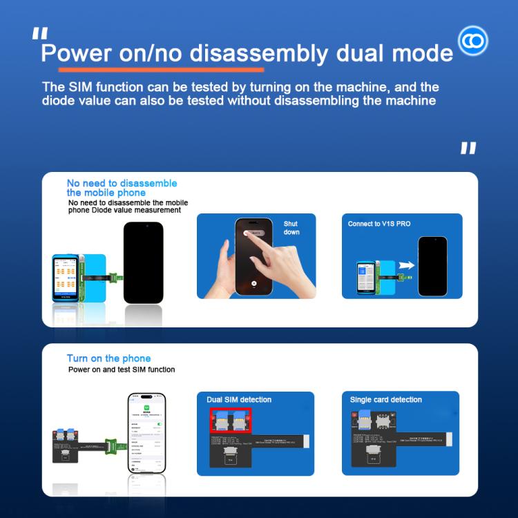 JCID V1S Pro / V1SE SIM Card Holder Test Set per iPhone 5-16 / Android SIM + TF Card, JCID V1S Pro / V1SE