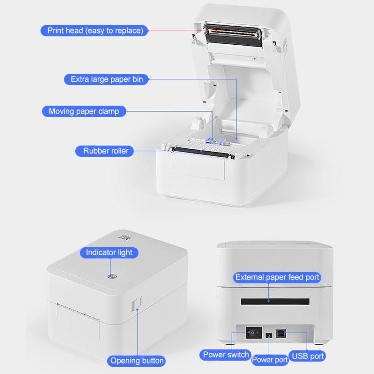 Stampante elettronica per lettere di vettura HPRT D35 Bluetooth versione Express, EU Plug, AU Plug, UK Plug, US Plug