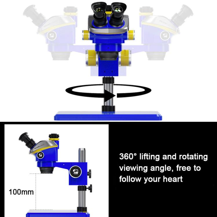 Microscopio stereo trinoculare Mechanic Mic3 7X-50X CTV 0,45X con telecamera 4K Pro, Mechanic Mic3