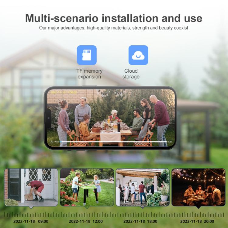 Telecamera di sorveglianza WiFi HD 1080P con pannello solare