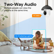 Telecamera di sorveglianza WiFi tipo lampadina 1080P con supporto per visione notturna, citofono bidirezionale e rilevamento del movimento, K8