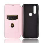 Struttura in fibra di carbonio Flip orizzontale magnetico TPU + PC + Custodia in pelle PU con corda e slot per schede, For Motorola Moto P40 Power / One Action, For Motorola Moto One Macro / G8 Play