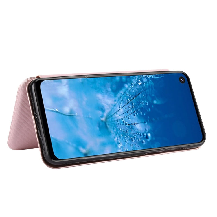 Struttura in fibra di carbonio Flip orizzontale magnetico TPU + PC + Custodia in pelle PU con corda e slot per schede, For Motorola Moto P40 Power / One Action, For Motorola Moto One Macro / G8 Play