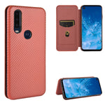 Struttura in fibra di carbonio Flip orizzontale magnetico TPU + PC + Custodia in pelle PU con corda e slot per schede, For Motorola Moto P40 Power / One Action, For Motorola Moto One Macro / G8 Play