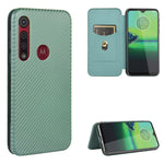Struttura in fibra di carbonio Flip orizzontale magnetico TPU + PC + Custodia in pelle PU con corda e slot per schede, For Motorola Moto P40 Power / One Action, For Motorola Moto One Macro / G8 Play