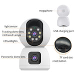 Telecamera WiFi 1080P HD doppia lente con visione notturna