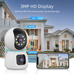 Telecamera WiFi 1080P HD doppia lente con visione notturna