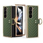 Custodia per telefono in pelle con anello in metallo della serie Dream VIETAO, For Galaxy Z Fold7 5G, For Samsung Galaxy Z Fold6, For Samsung Galaxy Z Fold5, For Samsung Galaxy Z Fold4