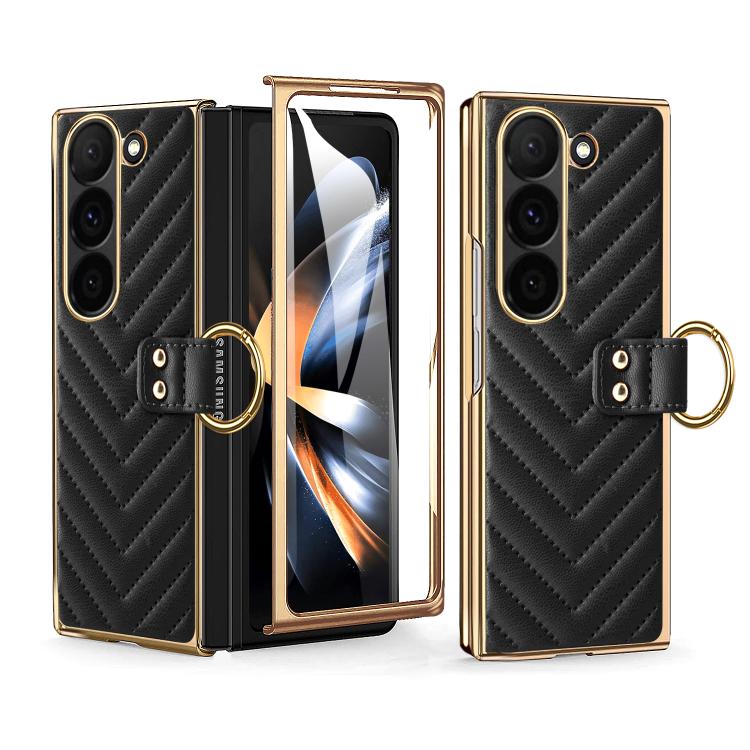 Custodia per telefono in pelle con anello in metallo della serie Dream VIETAO, For Galaxy Z Fold7 5G, For Samsung Galaxy Z Fold6, For Samsung Galaxy Z Fold5, For Samsung Galaxy Z Fold4