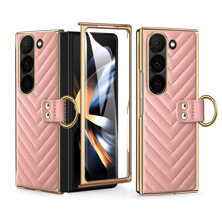 Custodia per telefono in pelle con anello in metallo della serie Dream VIETAO, For Galaxy Z Fold7 5G, For Samsung Galaxy Z Fold6, For Samsung Galaxy Z Fold5, For Samsung Galaxy Z Fold4
