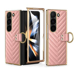 Custodia per telefono in pelle con anello in metallo della serie Dream VIETAO, For Samsung Galaxy Z Fold3 5G