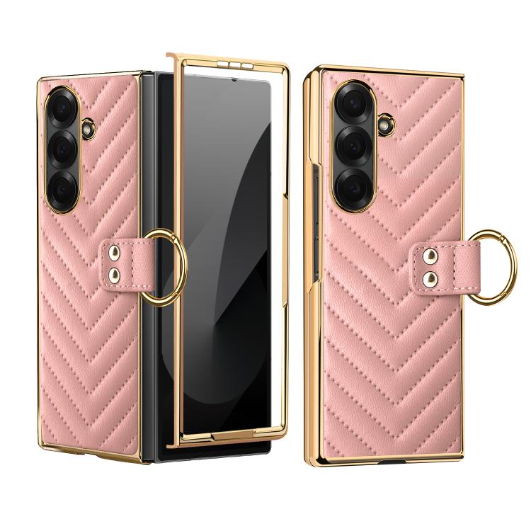 Custodia per telefono in pelle con anello in metallo della serie Dream VIETAO, For Galaxy Z Fold7 5G, For Samsung Galaxy Z Fold6, For Samsung Galaxy Z Fold5, For Samsung Galaxy Z Fold4