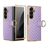 Custodia per telefono in pelle con anello in metallo della serie Dream VIETAO, For Galaxy Z Fold7 5G, For Samsung Galaxy Z Fold6, For Samsung Galaxy Z Fold5, For Samsung Galaxy Z Fold4