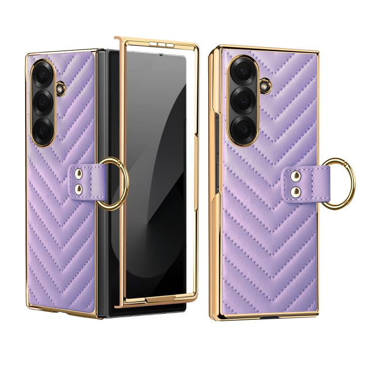 Custodia per telefono in pelle con anello in metallo della serie Dream VIETAO, For Galaxy Z Fold7 5G, For Samsung Galaxy Z Fold6, For Samsung Galaxy Z Fold5, For Samsung Galaxy Z Fold4
