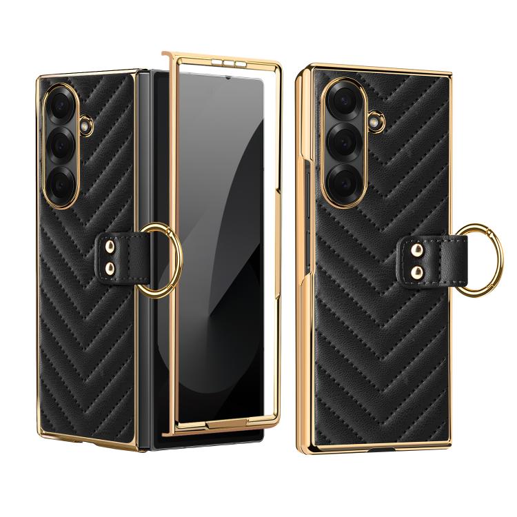 Custodia per telefono in pelle con anello in metallo della serie Dream VIETAO, For Galaxy Z Fold7 5G, For Samsung Galaxy Z Fold6, For Samsung Galaxy Z Fold5, For Samsung Galaxy Z Fold4