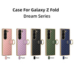 Custodia per telefono in pelle con anello in metallo della serie Dream VIETAO, For Samsung Galaxy Z Fold3 5G