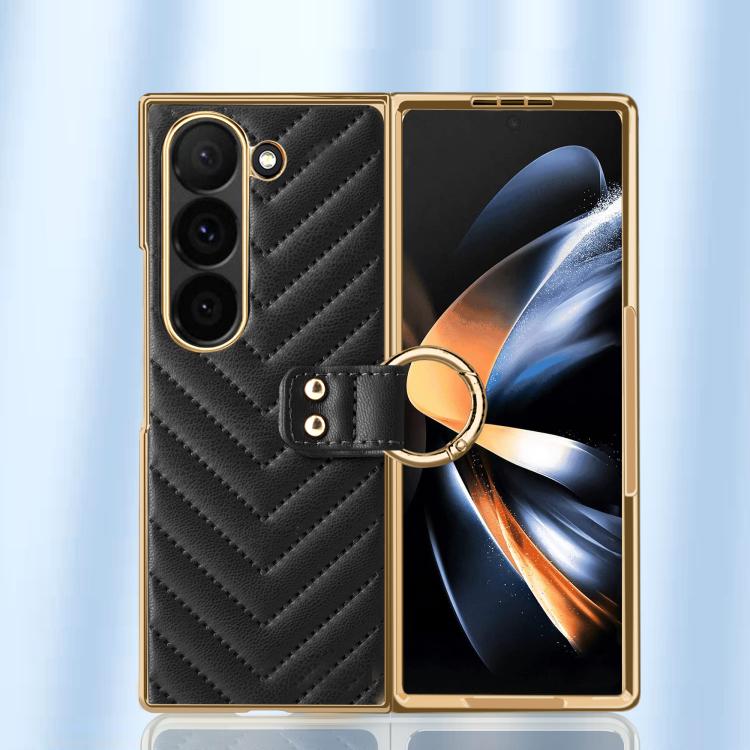 Custodia per telefono in pelle con anello in metallo della serie Dream VIETAO, For Galaxy Z Fold7 5G, For Samsung Galaxy Z Fold6, For Samsung Galaxy Z Fold5, For Samsung Galaxy Z Fold4