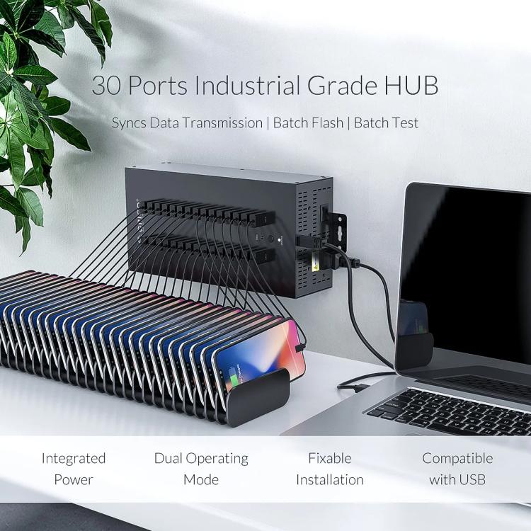 Hub USB 2.0 ORICO IH30P di livello industriale con 30 porte, AU Plug, EU Plug, UK Plug, US Plug