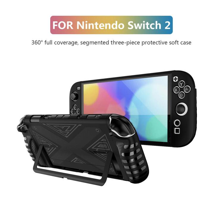 Custodia protettiva staccabile con motivo a X e supporto, For Nintendo Switch 2