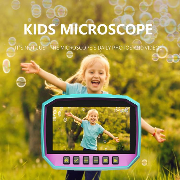 Microscopio per bambini con schermo HD da 3 pollici X1, ingrandimento 800X, X1