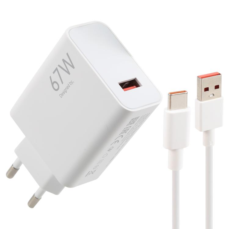 Caricabatterie rapido USB 67W con cavo Type-C 1m