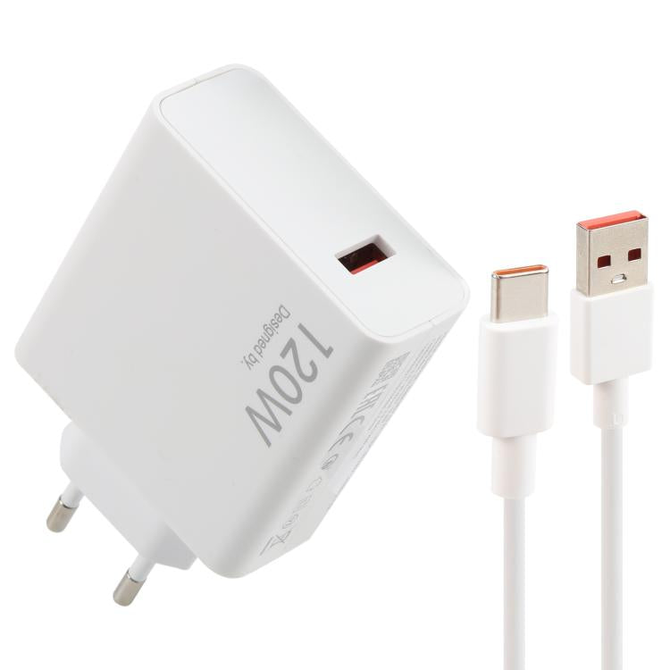 Caricabatterie rapido USB 120W con cavo Type-C 1 metro