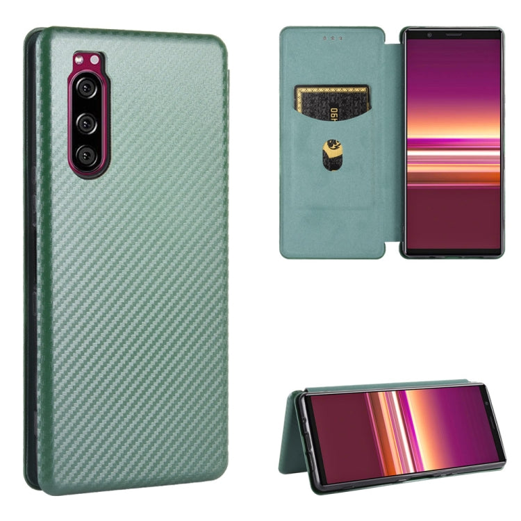 Struttura in fibra di carbonio Flip orizzontale magnetico Custodia in pelle TPU + PC + PU con slot per schede, For Google Pixel 4A 5G, For Sony Xperia 5 ll, For Nokia 8.3 5G, For Nokia C3
