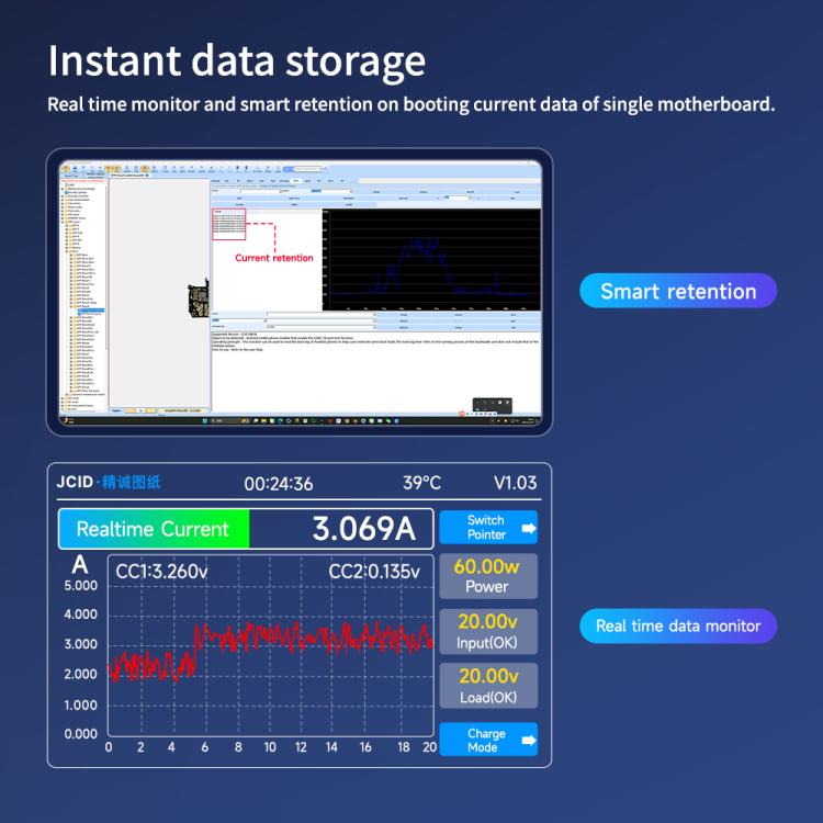 Analizzatore di corrente di superficie JCID iBooter per la serie Surface, iBooter Surface