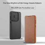 Custodia per telefono in pelle con design scorrevole per fotocamera NILLKIN QIN Series Pro, For Samsung Galaxy S25 Edge 5G, For Samsung Galaxy S25 5G, For Samsung Galaxy S25+ 5G, For Samsung Galaxy S25 Ultra 5G