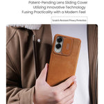 Custodia per telefono in pelle con design scorrevole per fotocamera NILLKIN QIN Series Pro, For Samsung Galaxy S25 Edge 5G, For Samsung Galaxy S25 5G, For Samsung Galaxy S25+ 5G, For Samsung Galaxy S25 Ultra 5G