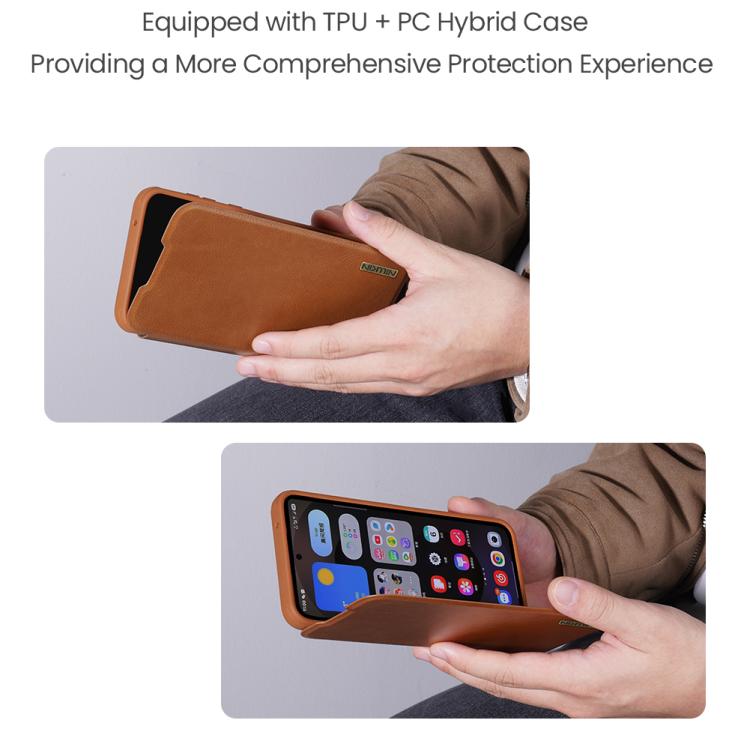 Custodia per telefono in pelle con design scorrevole per fotocamera NILLKIN QIN Series Pro, For Samsung Galaxy S25 Edge 5G, For Samsung Galaxy S25 5G, For Samsung Galaxy S25+ 5G, For Samsung Galaxy S25 Ultra 5G