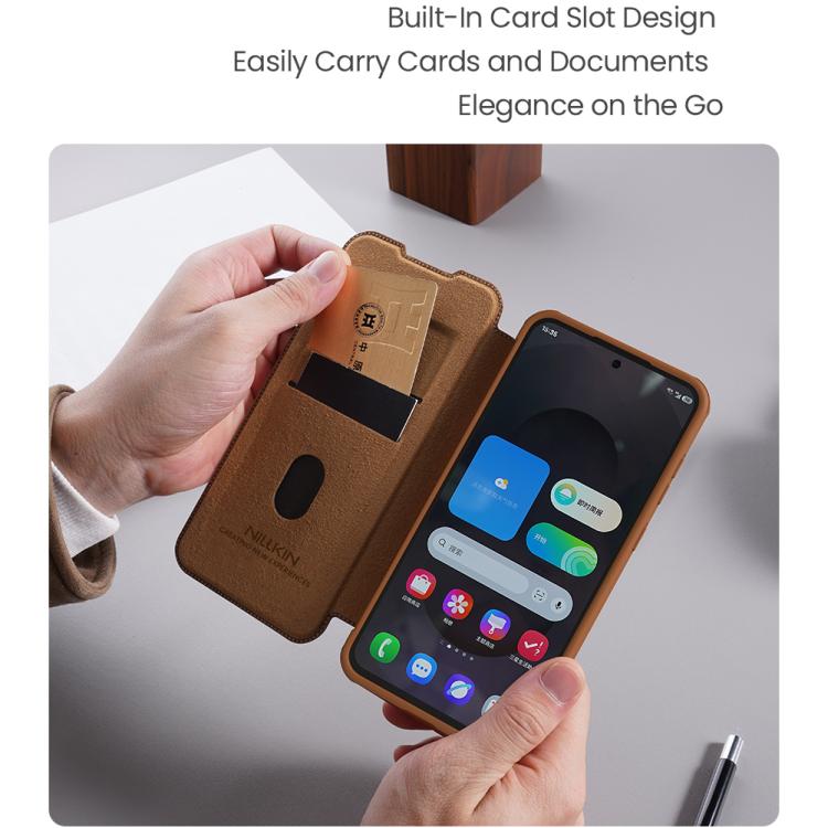 Custodia per telefono in pelle con design scorrevole per fotocamera NILLKIN QIN Series Pro, For Samsung Galaxy S25 Edge 5G, For Samsung Galaxy S25 5G, For Samsung Galaxy S25+ 5G, For Samsung Galaxy S25 Ultra 5G