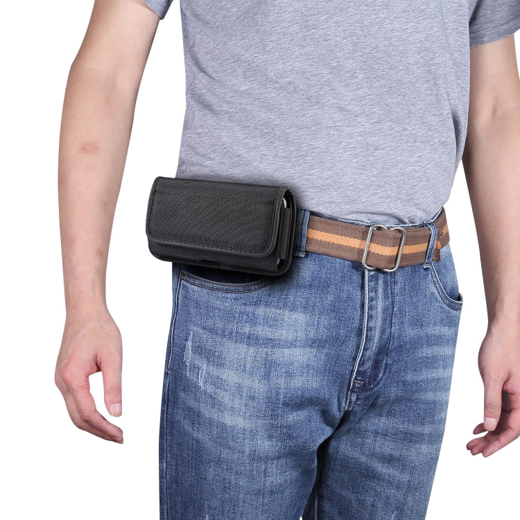 Custodia in pelle per marsupio in resistente tessuto Oxford con piastra orizzontale da appendere alla vita con slot per schede, adatta per smartphone da 5,2 pollici, for 5.2 inch Smartphones