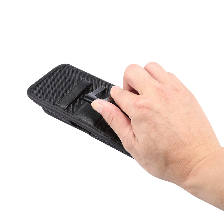 Custodia in pelle per marsupio in resistente tessuto Oxford con piastra orizzontale da appendere alla vita con slot per schede, adatta per smartphone da 5,4 pollici, for 5.4 inch Smartphones