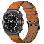 Cinturino per orologio in vera pelle con doppia fibbia, For Samsung Galaxy Watch Ultra / Ultra 2025, For Samsung Galaxy Watch8 / Watch8 Classic